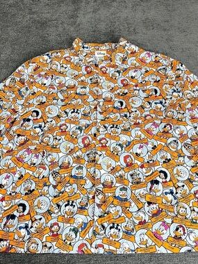 Disney Ducktales Ducks Scrooge McDuck Matilda Donald Button Camp Shirt Size XL